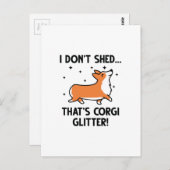 Corgi Glitzer Postkarte (Vorne/Hinten)
