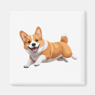 Corgi glücklich spielerischer Spaß springen in der Magnet