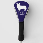 Corgi Golf Blue Navy Headcover (Vorderseite)