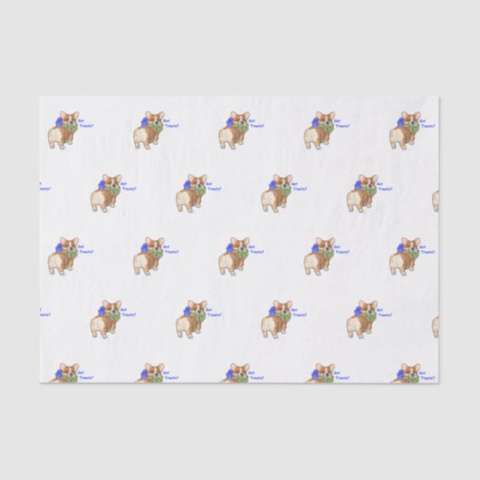 Corgi "got Leckereien?" Seidenpapier (Vorderseite)