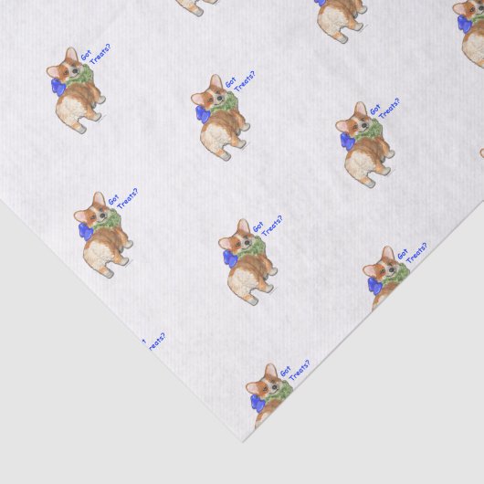 Corgi "got Leckereien?" Seidenpapier (Ausschnitt)