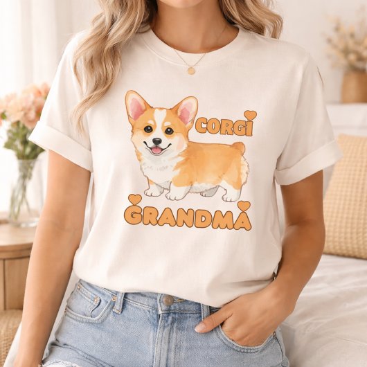 Corgi Grandma Cute Dog Lover Design T-Shirt