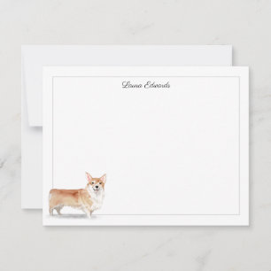 Corgi Gray Border Personalisiert Stationery Mitteilungskarte