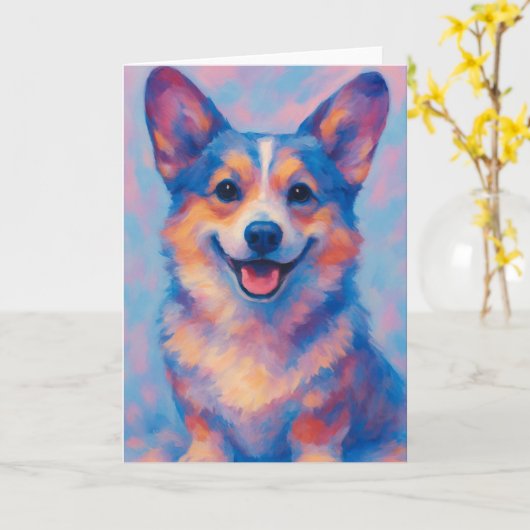 Corgi Greeting Card Karte (Gelbe Blume)