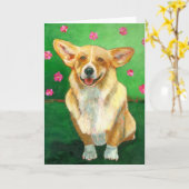 "Corgi" Greeting Cards Karte (Gelbe Blume)