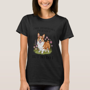 Corgi-Greuel bleiben stark Lustig Bunt Blumen T-Shirt