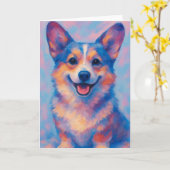 Corgi-Grußkarte Karte (Gelbe Blume)