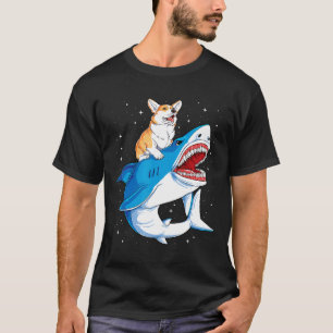 Corgi-Hai T Kinder Jungen Männer Weltraum Galaxie  T-Shirt