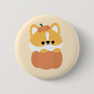 Corgi Halloween Button