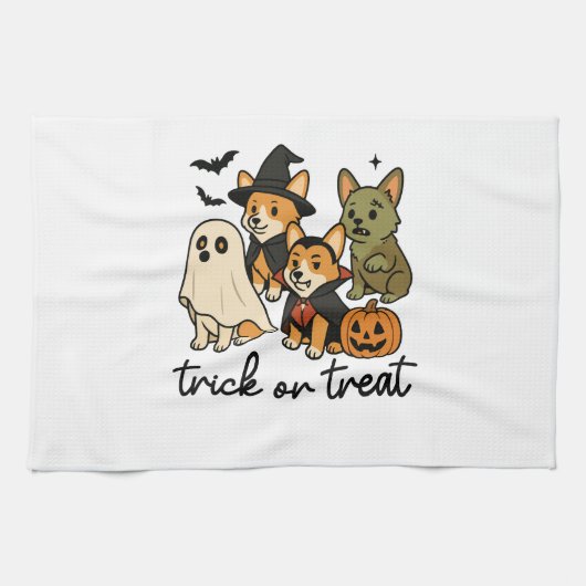 corgi halloween costume geschirrtuch (Horizontal)