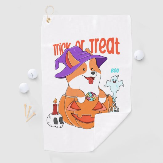 Corgi Halloween Golfhandtuch (Insitu)