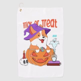 Corgi Halloween Golfhandtuch