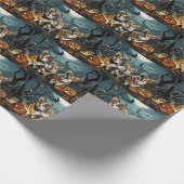 Corgi Halloween Gruselig Geschenkpapier (Ecke)