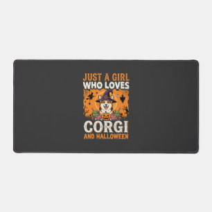 Corgi Halloween Hexen Mädchen Vintage Horror Schreibtischunterlage