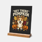 Corgi Halloween Hey There Kürbis Design Acrylschild (Winkel)