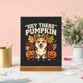 Corgi Halloween Hey There Kürbis Design Acrylschild (Hochzeit)