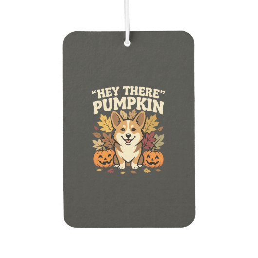 Corgi Halloween Hey There Kürbis Design Autolufterfrischer (Vorderseite)