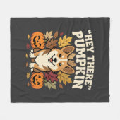 Corgi Halloween Hey There Kürbis Design Fleecedecke (Vorderseite (Horizontal))
