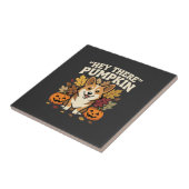 Corgi Halloween Hey There Kürbis-Design Fliese (Seite)