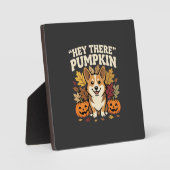 Corgi Halloween Hey There Kürbis-Design Fotoplatte (Vorderseite)