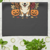 Corgi Halloween Hey There Kürbis Design Geschirrtuch (Gefaltet)