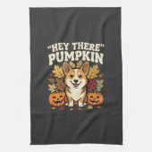 Corgi Halloween Hey There Kürbis Design Geschirrtuch (Vertikal)
