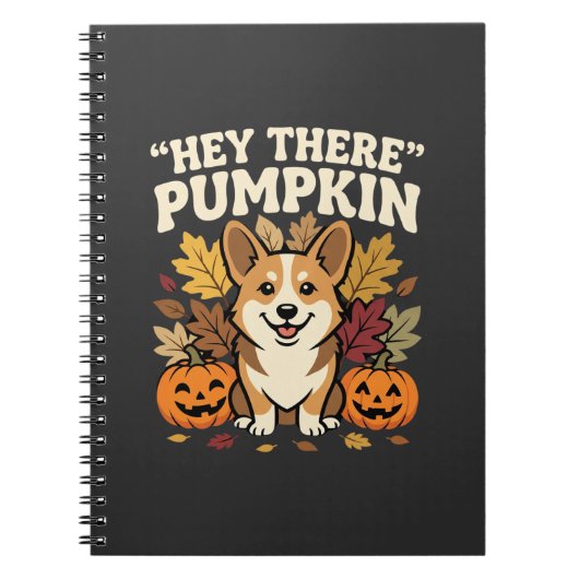 Corgi Halloween Hey There Kürbis Design Notizblock (Vorderseite)