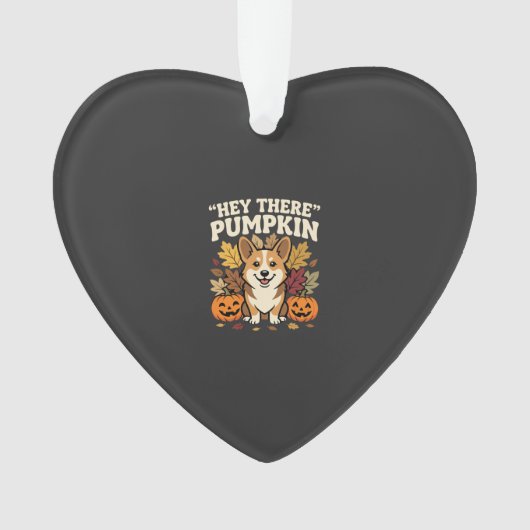 Corgi Halloween Hey There Kürbis Design Ornament (Vorderseite)