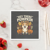 Corgi Halloween Hey There Kürbis Design Serviette (Beispiel)