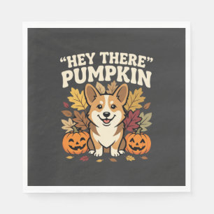 Corgi Halloween Hey There Kürbis Design Serviette