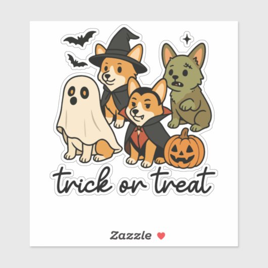 Corgi-Halloween-Kostüm Aufkleber (Blatt)