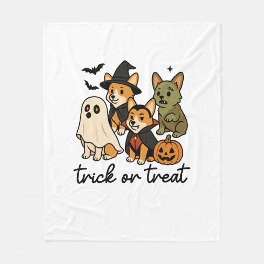 Corgi-Halloween-Kostüm Fleecedecke (Vorderseite)