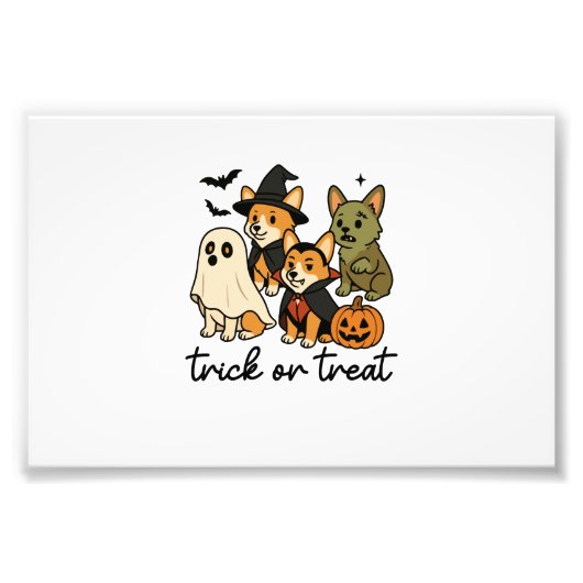 Corgi Halloween-Kostüm  Fotodruck (Vorne)