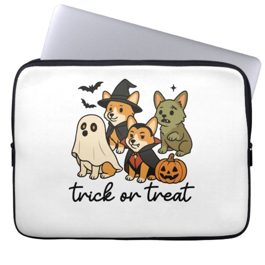 Corgi Halloween-Kostüm Laptopschutzhülle (Vorderseite)