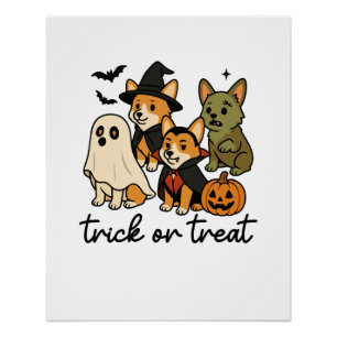 Corgi-Halloween-Kostüm Poster