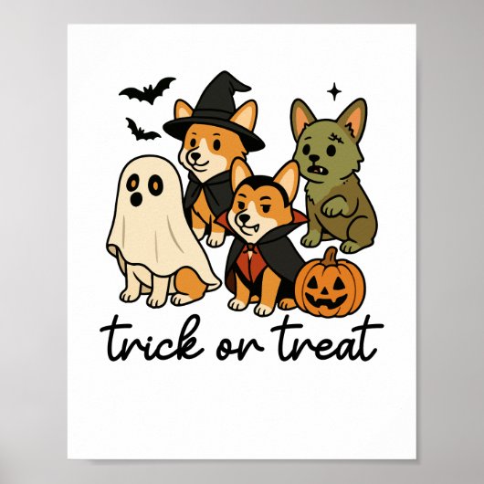 Corgi Halloween-Kostüm Poster (Vorne)