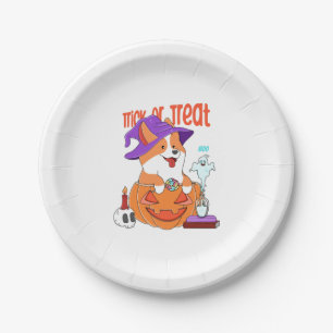 Corgi Halloween Pappteller