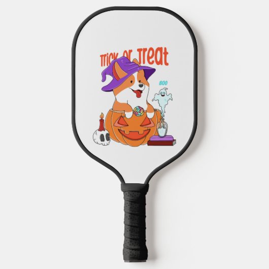 Corgi Halloween Pickleball Schläger (Vorderseite)
