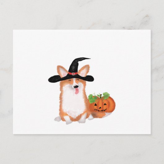 Corgi Halloween Postkarte (Vorderseite)