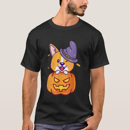 Corgi Halloween Pumpkin Kostüm für Frauen Männer K T-Shirt (Vorderseite)