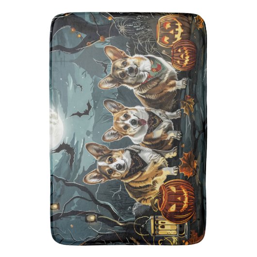 Corgi Halloween Spooky Badematte (Vorderseite Vertikal)