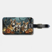 Corgi Halloween Spooky Gepäckanhänger (Rückseite horizontal)