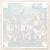 Corgi Halloween Spooky Glasuntersetzer (Rückseite)