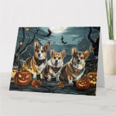 Corgi Halloween Spooky Karte (Vorderseite)