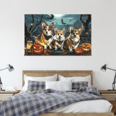 Corgi Halloween Spooky Leinwanddruck (Insitu (Schlafzimmer))