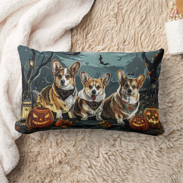 Corgi Halloween Spooky Lendenkissen (Decke)