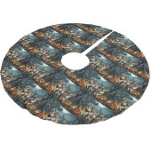 Corgi Halloween Spooky Polyester Weihnachtsbaumdecke (Schrägansicht)