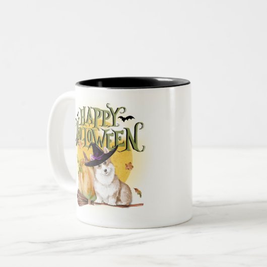Corgi Halloween Tasse (Vorderseite Links)