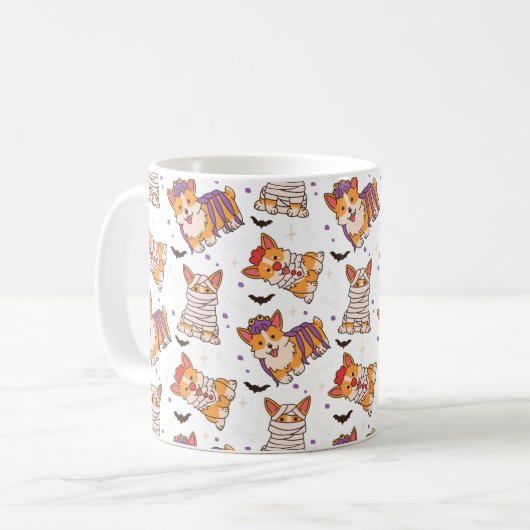 Corgi Halloween Tasse (Vorderseite Links)