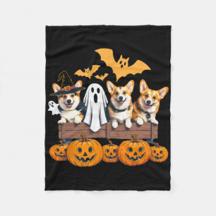 Corgi Halloween Trio Funny Spooky Dog Lover Outfit Fleecedecke
